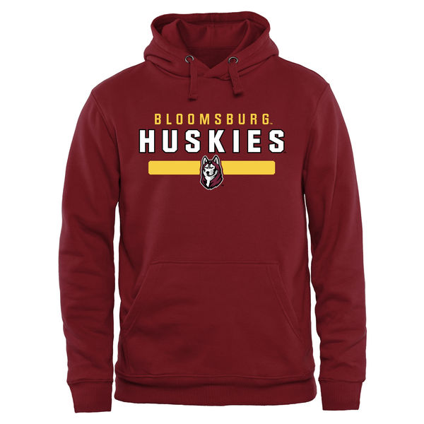 Men NCAA Bloomsburg Huskies Team Strong Pullover Hoodie Garnet->more ncaa teams->NCAA Jersey